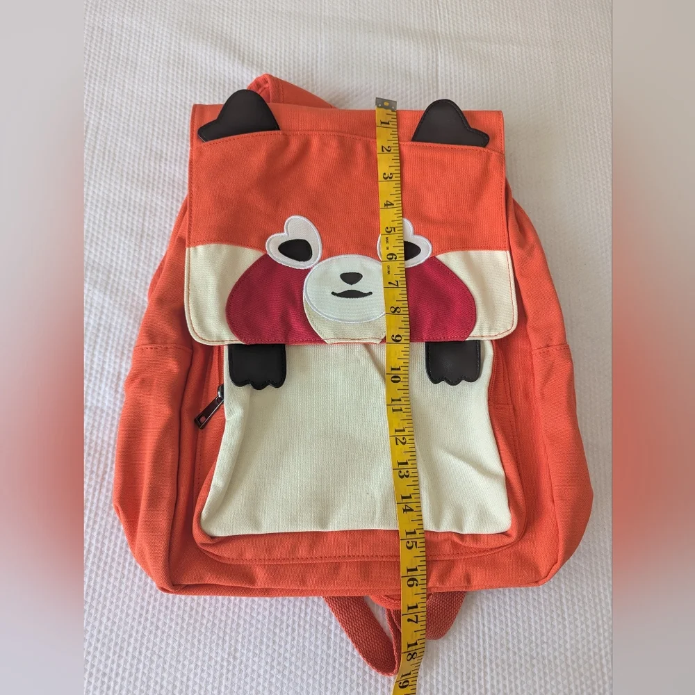Floral Floric Red Panda Backpack Full Zipper Pockets.